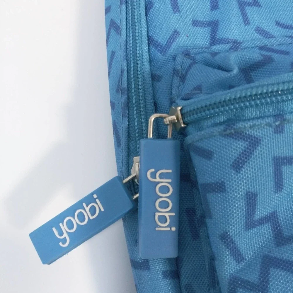 YOOBI Pencil Case Backpack Blue Zig Zag Pattern